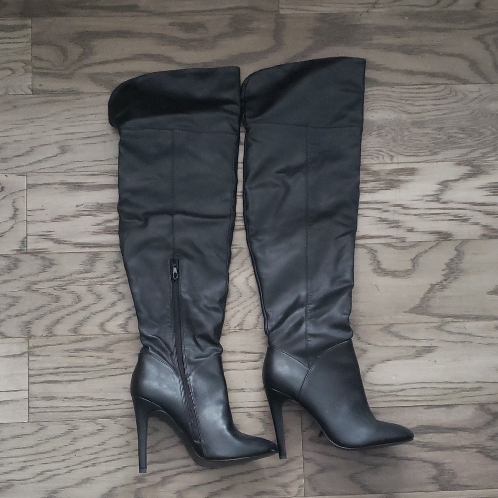 Call It Spring Sleek Black Over-the-Knee Boots